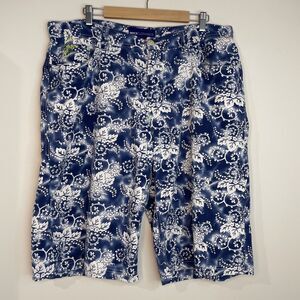 Enyce Clothing Co. Floral Shorts Pockets 90's Hip Hop Blue White Men's Size 40